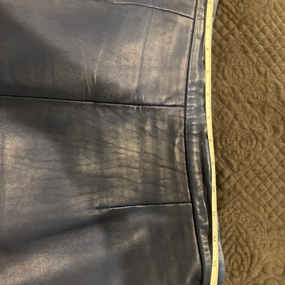 Blue Leather Skirt - Picture 4 of 8